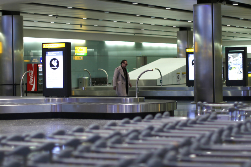 09.03.2015 - London-Heathrow; Nicolas Cage arrived at Heathrow Airport after he took the flight from Munich. Credit: Lajos-Eric Balogh/turfstock.com