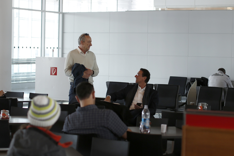09.03.2015 - London-Heathrow; Impressions: Michael Luxenburger talks to Julian Nida-Ruemelin. Credit: Lajos-Eric Balogh/turfstock.com