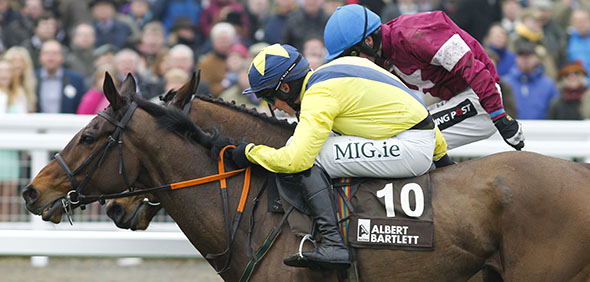 13.03.2015 - Cheltenham; Martello Tower ridden by Adrian Heskin wins the Albert Bartlett Novices Hurdle (Registered As The Spa Novices Hurdle Race) Grade 1. Credit: Lajos-Eric Balogh/turfstock.com